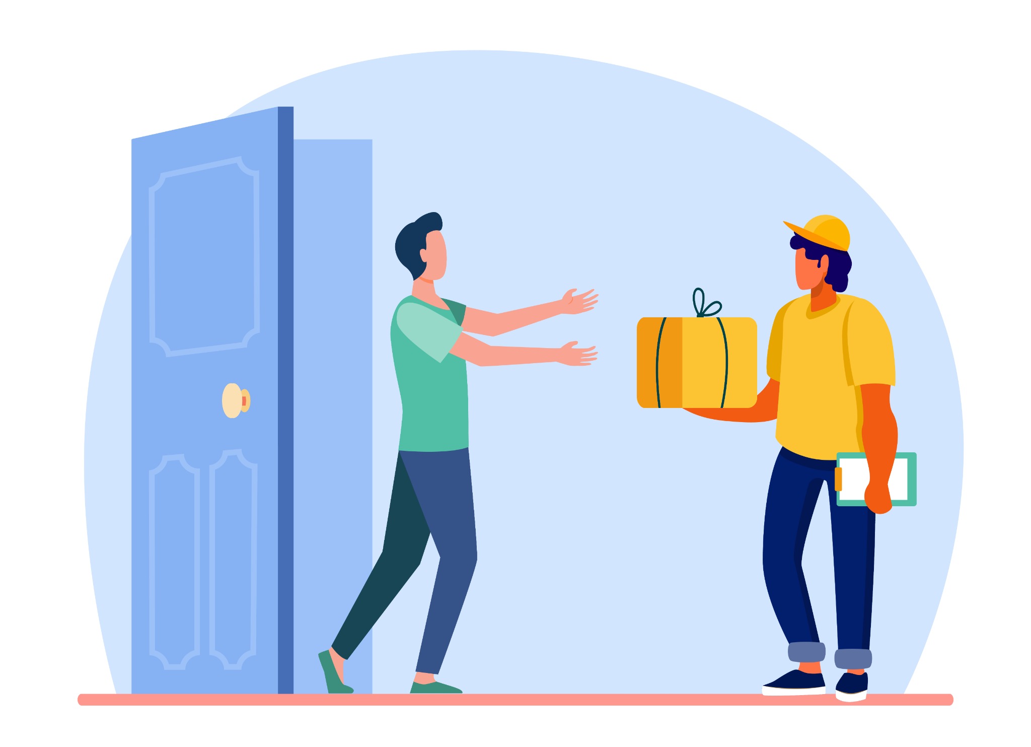 A courier delivering a purchase